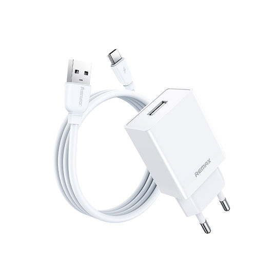 Remax с USB-A порт и кабел USB-C 12W Бял (RP-U95 Kiddy)