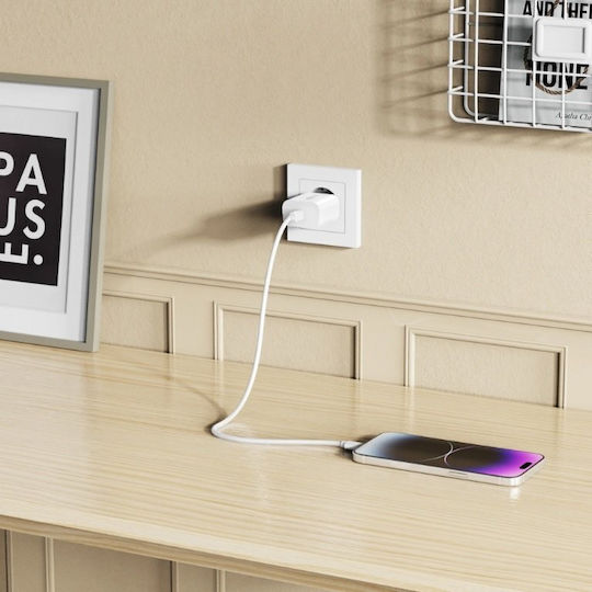 Tech-Protect Charger with USB-C Port and Cable USB-C - Lightning 20W Whites (NC20W)