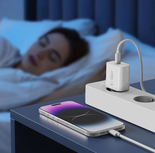 Tech-Protect Charger with USB-C Port and Cable USB-C - Lightning 20W Whites (NC20W)