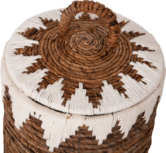 HomeMarkt Set dekorative Körbe mit Deckel & Griffen Braun 33x33cm 3Stück