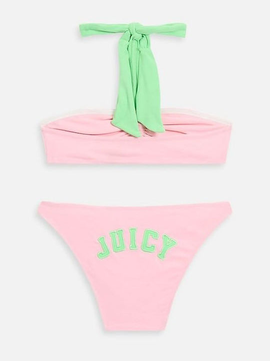 Bikini Set Top & Slip Bottom with Detachable Straps Juicy Pink