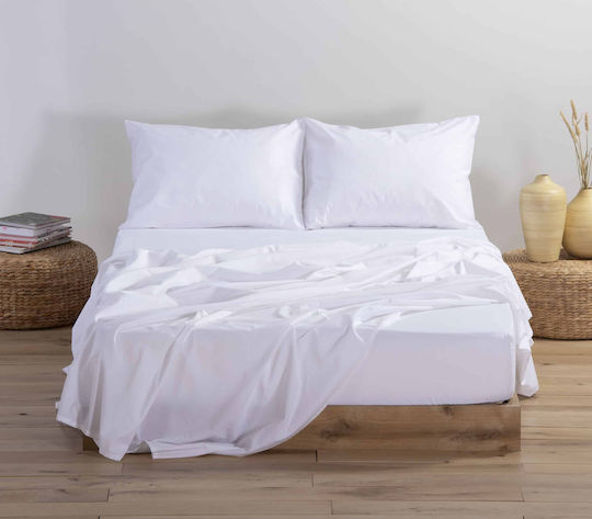 Nef-Nef Homeware Basic Ημίδιπλο 120x200+30εκ. με Λάστιχο 200 White