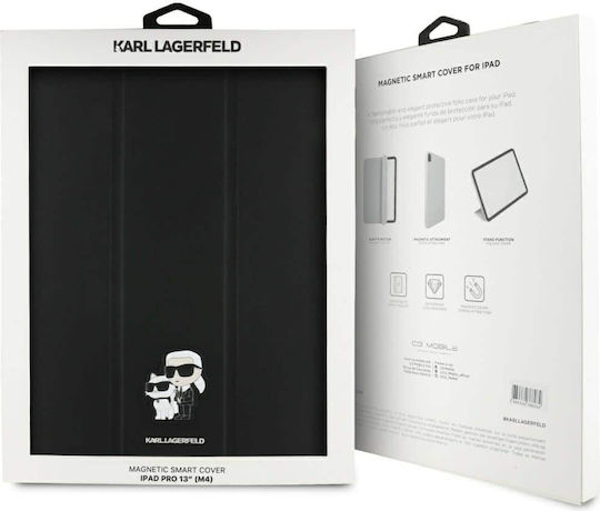 Karl Lagerfeld Saffiano Magnetic Karl & Choupette Flip Cover Black (iPad Pro 2024 13")