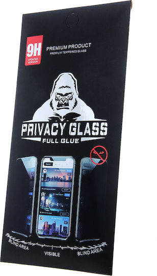 Privatsphäre Vollflächig gehärtetes Glas Schwarz (Samsung A15 4G/5G)