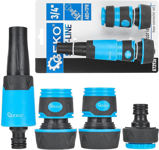 Sky-line Hose Connector Set 3/4" 4 Pieces Geko G72926