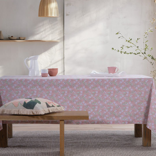 Nef-Nef Homeware Τραπεζομάντηλο Βαμβακερό Αλέκιαστο Be You Tiful Ροζ 140x240εκ.