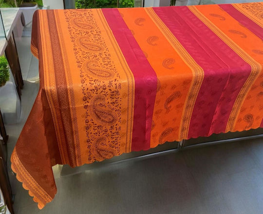 Linea Home Τραπεζομάντηλο Αλέκιαστο India Πορτοκαλί 160x220εκ.