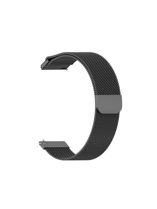 Milanese Strap Stainless Steel Black (Vivoactive 4S/Vivomove 3S)