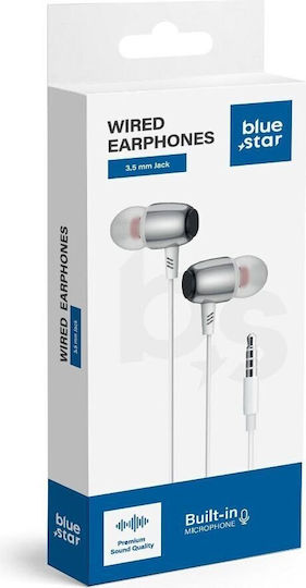 Blue Star M09 In-ear Handsfree Ακουστικά με Βύσμα 3.5mm Λευκό