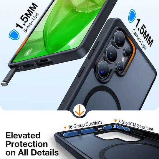 Torras Guardian Magnetic Umschlag Rückseite Silikon Transparent (Galaxy S25 Ultra,Samsung S25 Ultra)