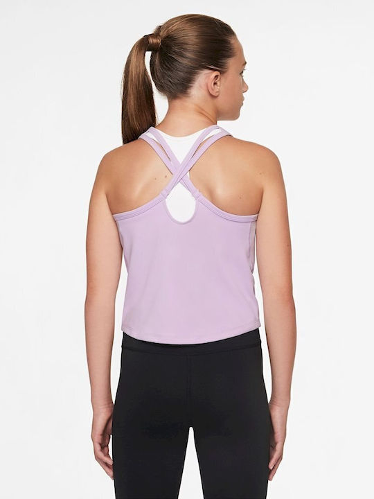 Kinder-Crop-Top Dri-Fit Ärmellos Flieder