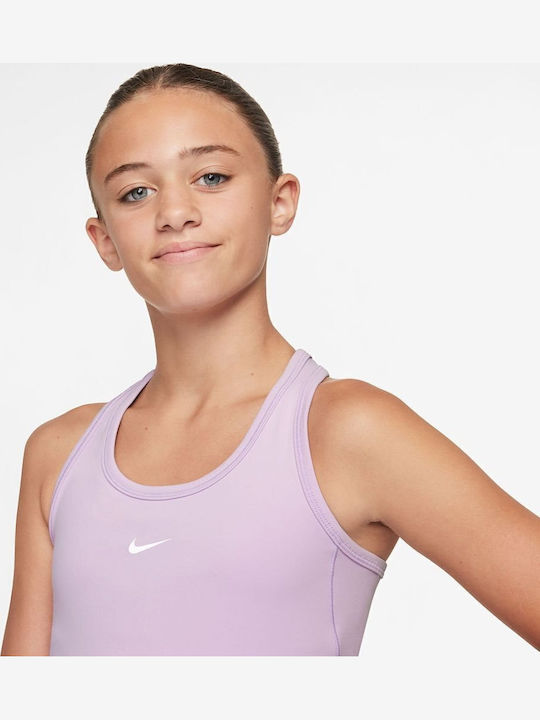 Kinder-Crop-Top Dri-Fit Ärmellos Flieder