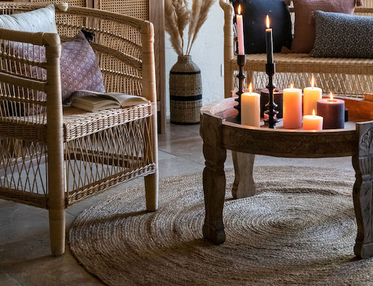 A-S Natural Teppich Rund Sommer Korbweide Jute