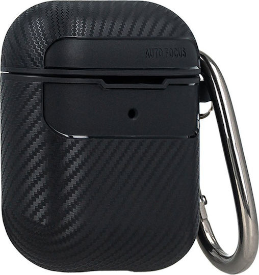 TelForceOne Carbon Premium Case Silicone in Black color for Apple AirPods 4