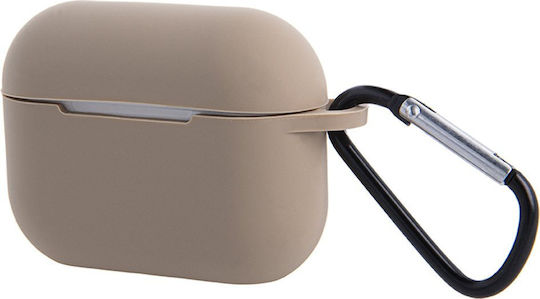 TelForceOne Airpods 3 Case Pendant Θήκη Σιλικόνης με Γάντζο σε Μπεζ χρώμα για Apple AirPods 3