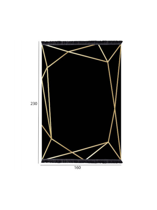 HomeMarkt Josiane Χαλί Ορθογώνιο με Κρόσια Μαύρο 160x230cm