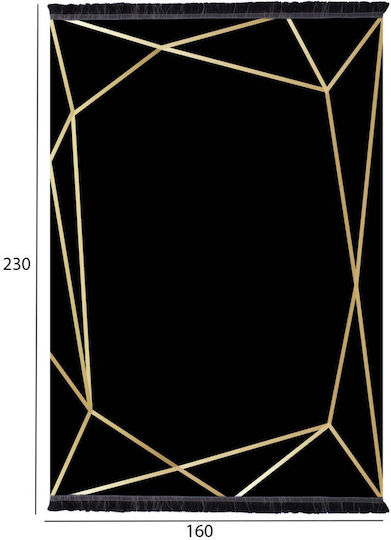 HomeMarkt Josiane Χαλί Ορθογώνιο με Κρόσια Μαύρο 160x230cm