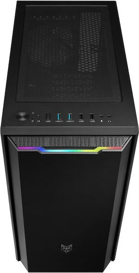 FSP/Fortron CST310 Gaming Mikro-Turm Computergehäuse mit Seitenfenster Schwarz