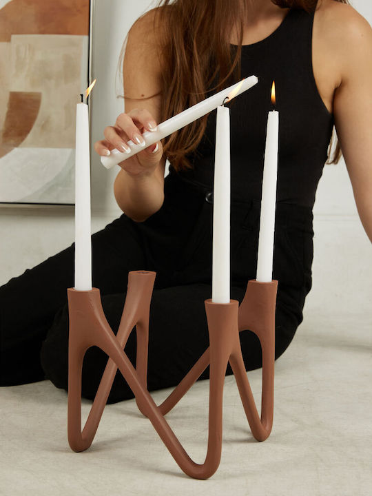 InTheBox Formas Candle Holder Metal in Orange Color 22x22x22cm 1pcs