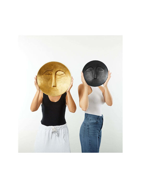 InTheBox 3D Wall Decor Face Gold Metallic 38x8x7.5cm