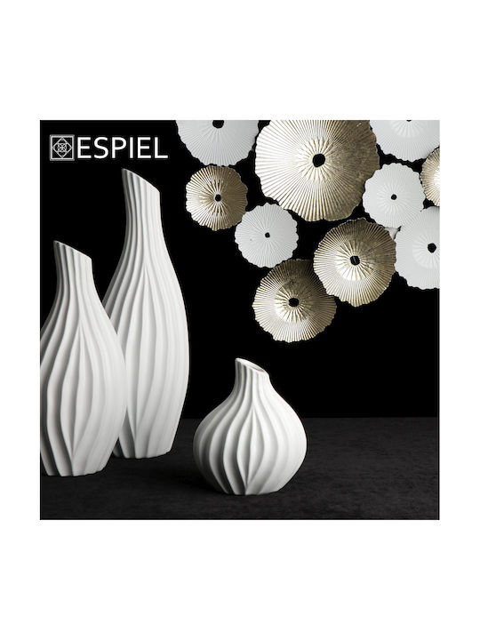Espiel 3D Διακοσμητικό Τοίχου Λευκό - Χρυσό από Μέταλλο 84x5.5x72.5cm