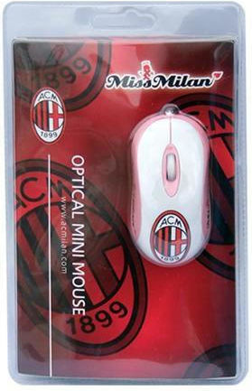 Techmade Ac Milan Official Ενσύρματο Εργονομικό Mini Ποντίκι Ροζ