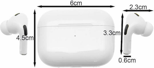 Pavareal APro 5 Plus In-ear Bluetooth Handsfree Ακουστικά με Θήκη Φόρτισης Λευκά