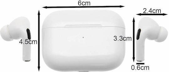 Pavareal Apro 3 Plus In-ear Bluetooth Handsfree Ακουστικά με Θήκη Φόρτισης Λευκά
