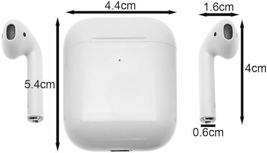 Pavareal Apro 2 Plus Earbud Bluetooth Handsfree Ακουστικά με Θήκη Φόρτισης Λευκά