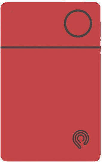 Hyperloq NeoCard Bluetooth Tracker Kompatibel mit Apple Find My Rote Wiederaufladbare Batterie