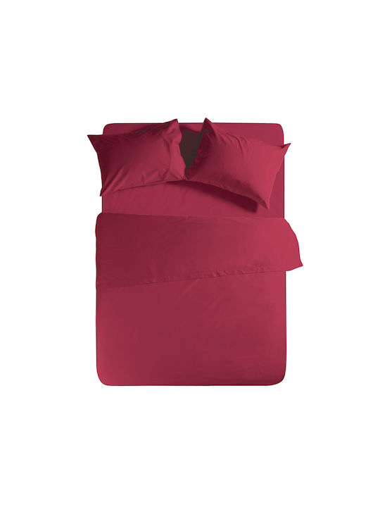 Nef-Nef Homeware Sheet King Size with Elastic 180x200+35cm. Basic Bordo