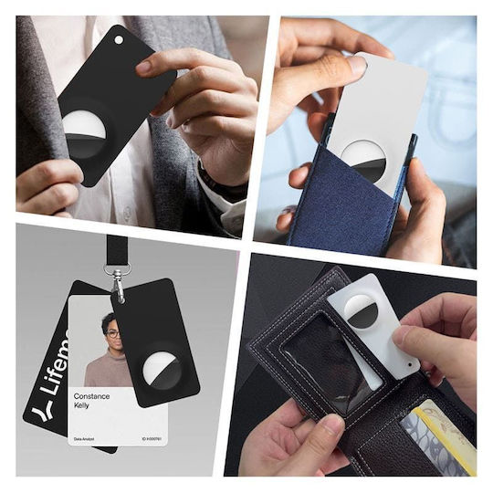 Mobile Origin Wallet Card Θήκη Σιλικόνης για AirTag σε Μαύρο χρώμα