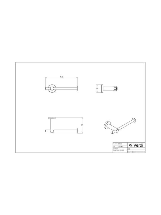 Verdi Sigma Inox Paper Holder Wall Mounted Silver