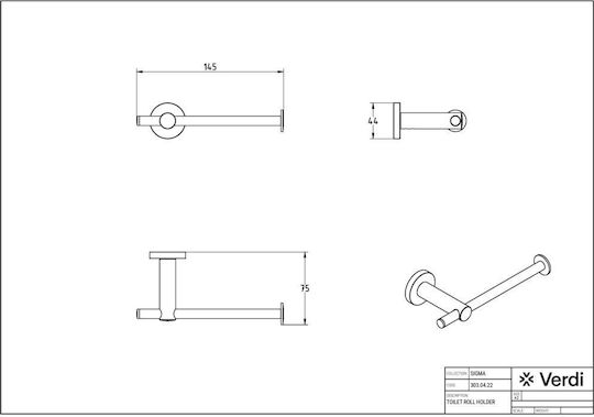 Verdi Sigma Държач за хартия Inox Сребрист