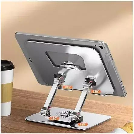 Περιστρεφόμενη 360° Βάση Tablet Γραφείου σε Ασημί χρώμα