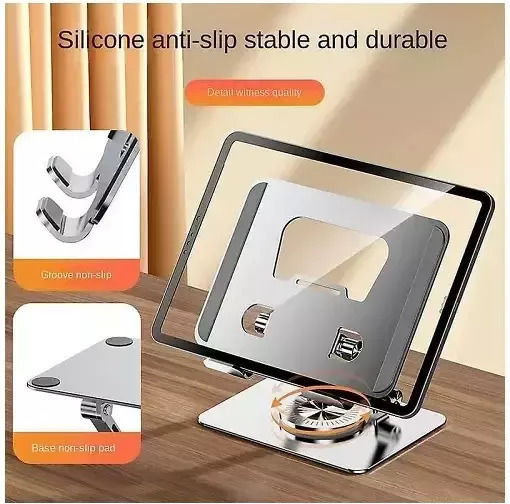 Περιστρεφόμενη 360° Βάση Tablet Γραφείου σε Ασημί χρώμα