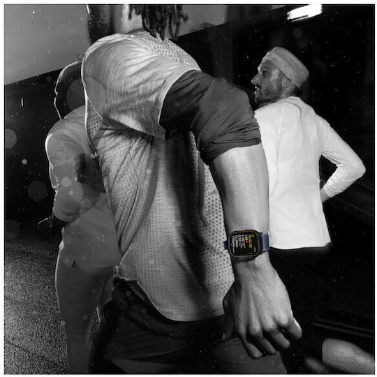 Apple Watch Ultra 2 2024 Titanium 49mm Αδιάβροχο με eSIM και Παλμογράφο (Black με Black Ocean Band)