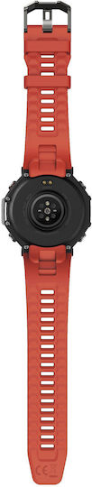 Amazfit T-Rex 3 Stainless Steel 48mm Waterproof Smartwatch with Heart Rate Monitor (Lava)