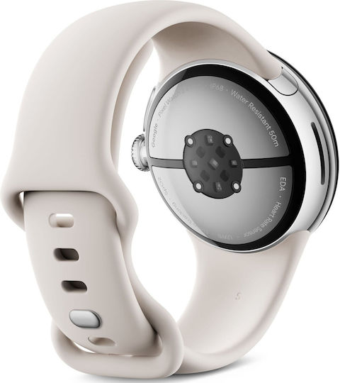 Google Pixel Watch 3 LTE Aluminium 41mm Waterproof with Heart Rate Monitor Polished Silver Aluminum Case Porcelain Active Band