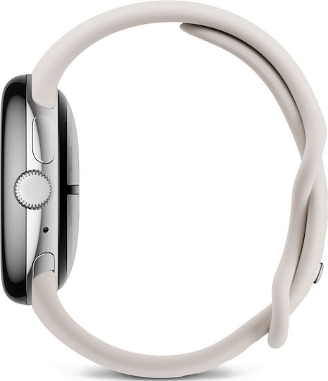 Google Pixel Watch 3 LTE Aluminium 41mm Waterproof with Heart Rate Monitor Polished Silver Aluminum Case Porcelain Active Band