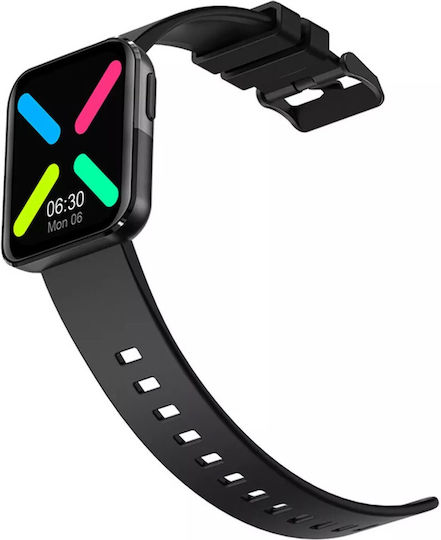 Kumi GT6 Smartwatch με Παλμογράφο (Μαύρο)