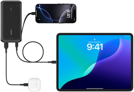Belkin BPB024hqBK Power Bank 20000mAh 30W Μαύρο