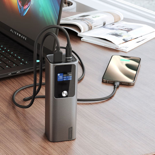 Alogic Ark Power Bank 27000mAh 140W with USB-A Port and 2 USB-C Ports Silver