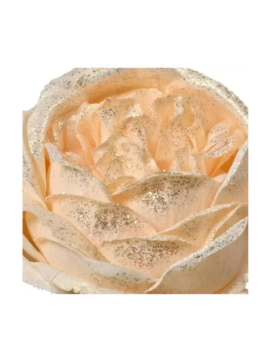 Trandafir Ecru Auriu cu Sclipici 57 Cm Beauty Home