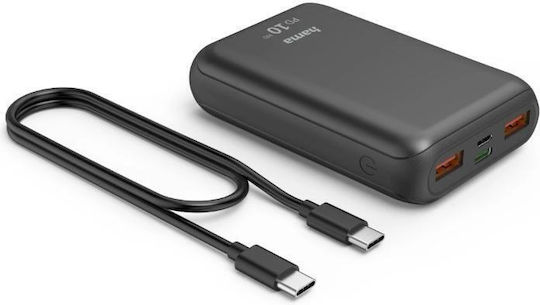 HAMA PD10-HD Външна Батерия 10000mAh с 2 USB-A Изходни Порта и USB-C Изходен Порт Бързо Зареждане Антрацит