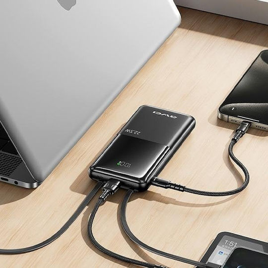 Awei P76K Power Bank 10000mAh 22.5W Μαύρο