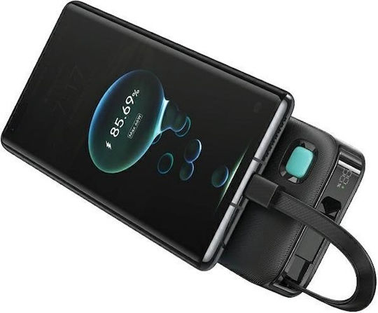 Usams CD224 Power Bank 10000mAh 20W με Θύρα USB-A και Θύρα USB-C Power Delivery Μαύρο