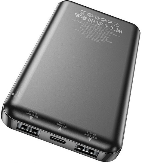 Hoco J100 Power Bank 10000mAh mit 2 USB-A Anschlüssen Schwarz