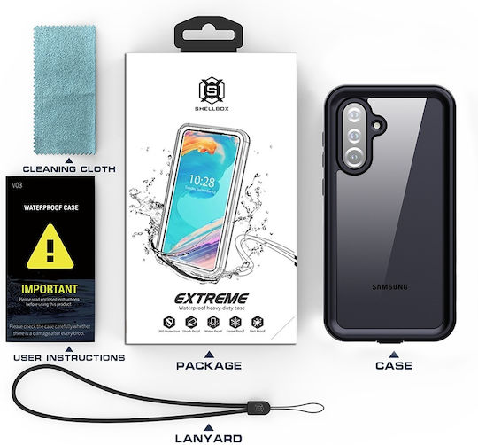 Shellbox 360 Full Cover Σιλικόνης / Πλαστικό Αδιάβροχο Μαύρο (Galaxy S25+)