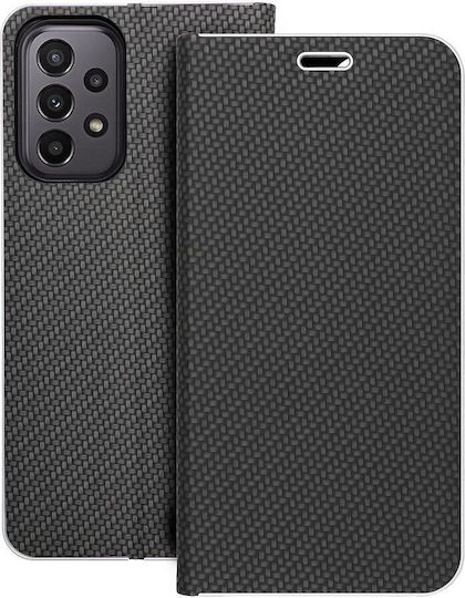Forcell Luna Book Метален Черен Калъф За Мобилни Телефони Galaxy A23 4G / Galaxy A23 5G